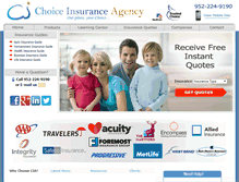 Tablet Screenshot of mnchoiceinsurance.com